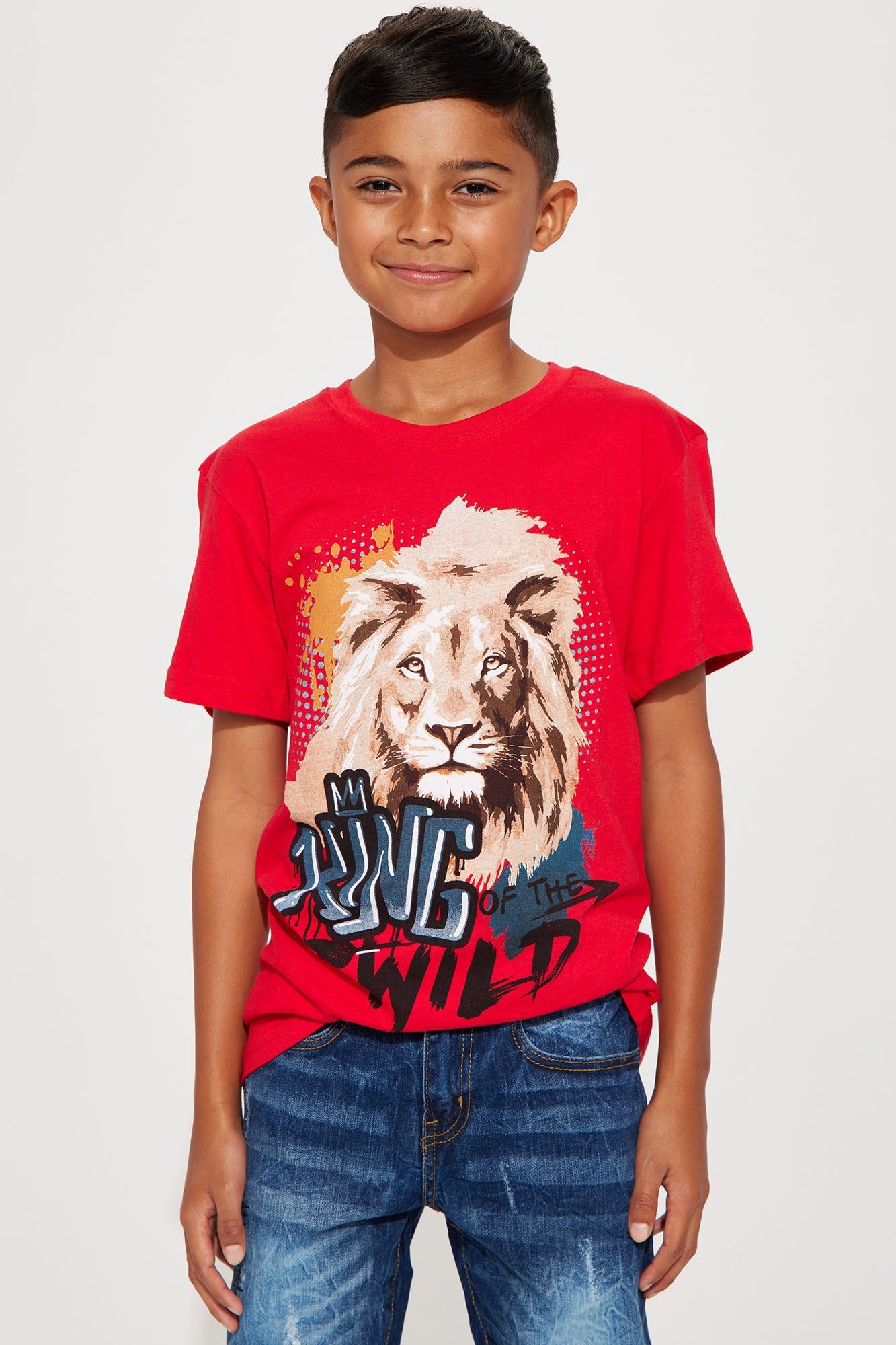 Mini King Of The Wild Short Sleeve Tee - Red sold by Fashion Nova
