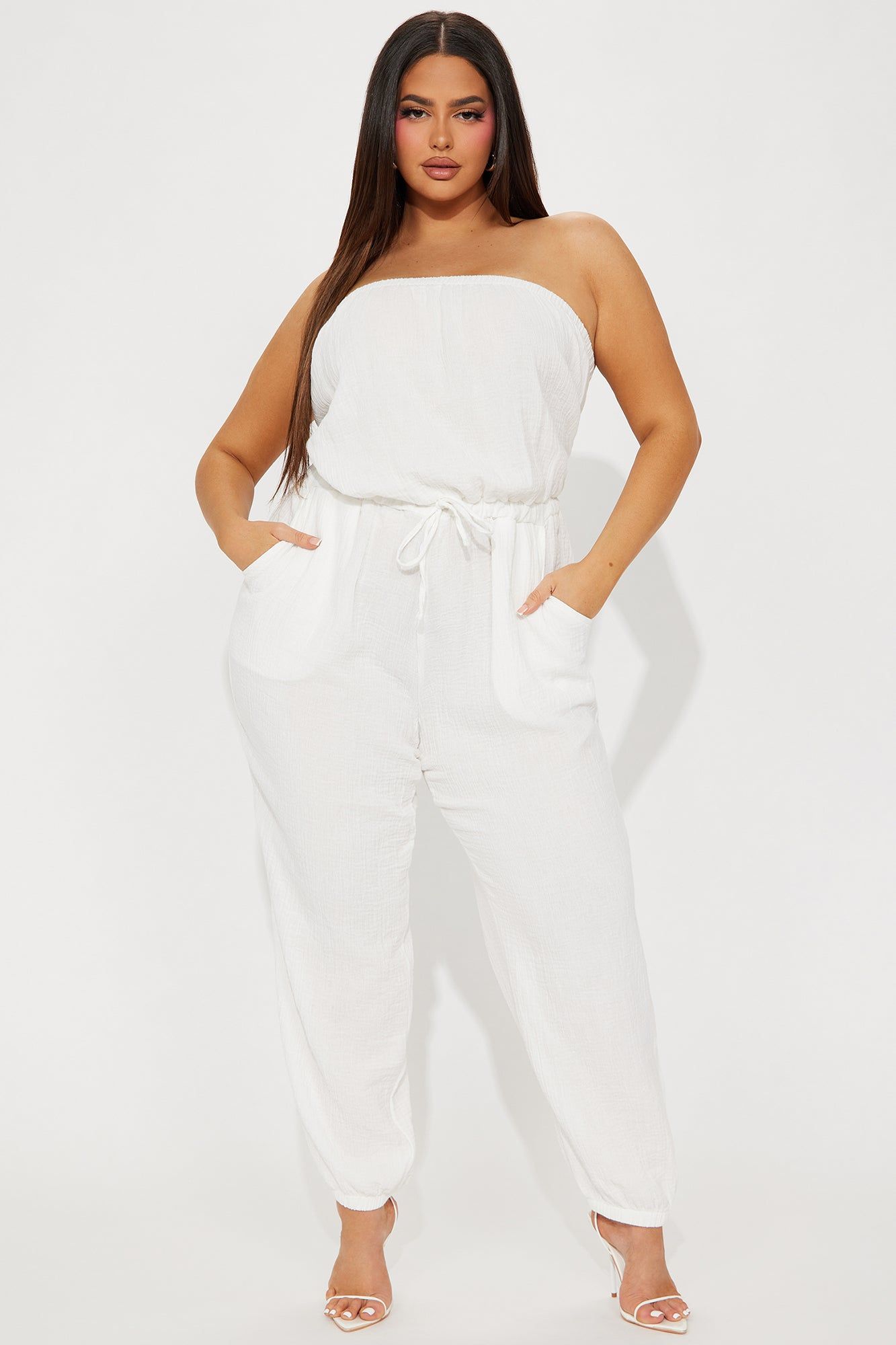 Beach Babe Gauze Jumpsuit - White sold by Fashion Nova product image thumbnail 4