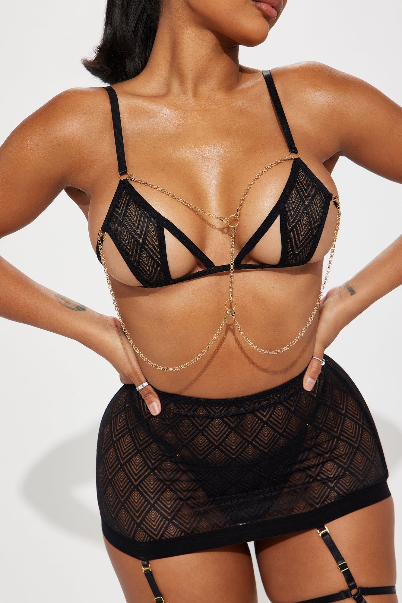 On The Climax 3 Piece Garter Set - Black sold by Fashion Nova product image thumbnail 2