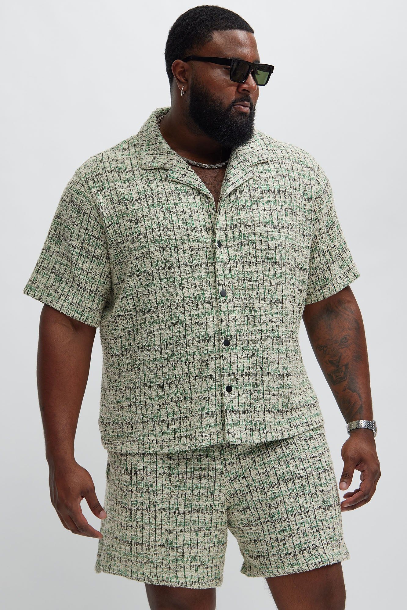 Maddox Textured Shirt - Green/combo sold by Fashion Nova product image thumbnail 5