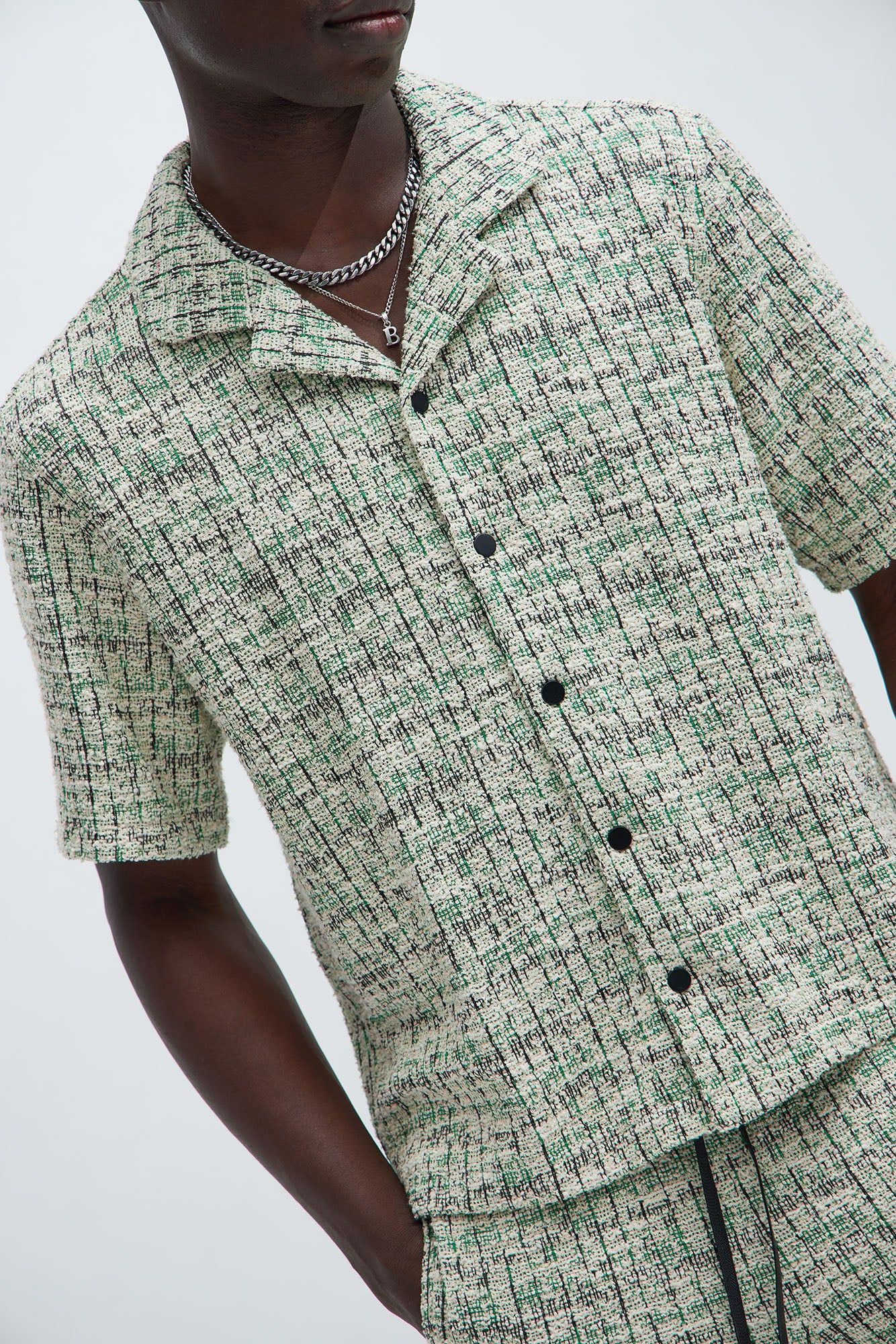 Maddox Textured Shirt - Green/combo sold by Fashion Nova product image thumbnail 3