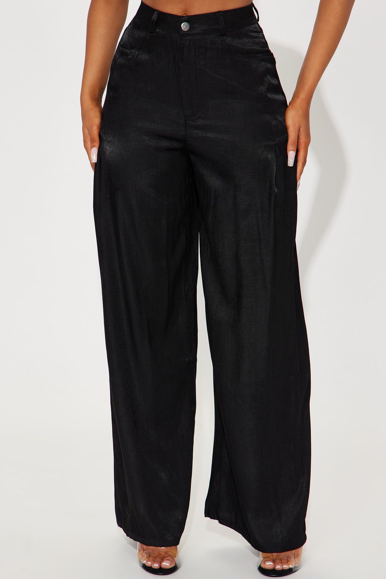 Daydream Wide Leg Satin Pant - Black sold by Fashion Nova product image thumbnail 2