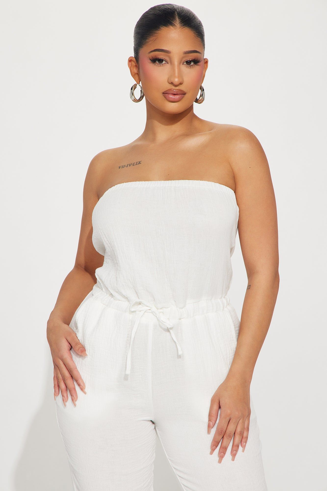 Beach Babe Gauze Jumpsuit - White sold by Fashion Nova product image thumbnail 2