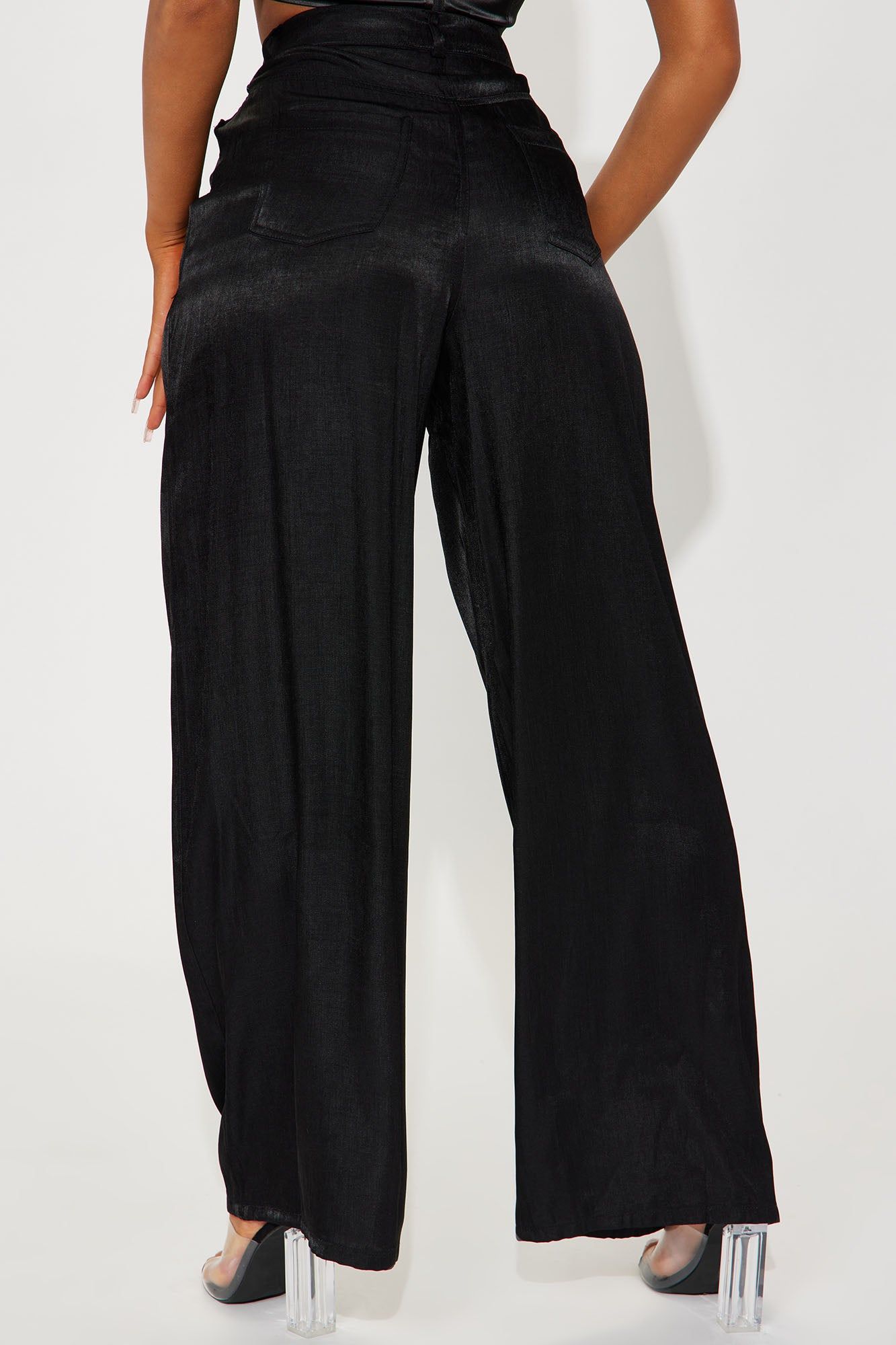 Daydream Wide Leg Satin Pant - Black sold by Fashion Nova product image thumbnail 3
