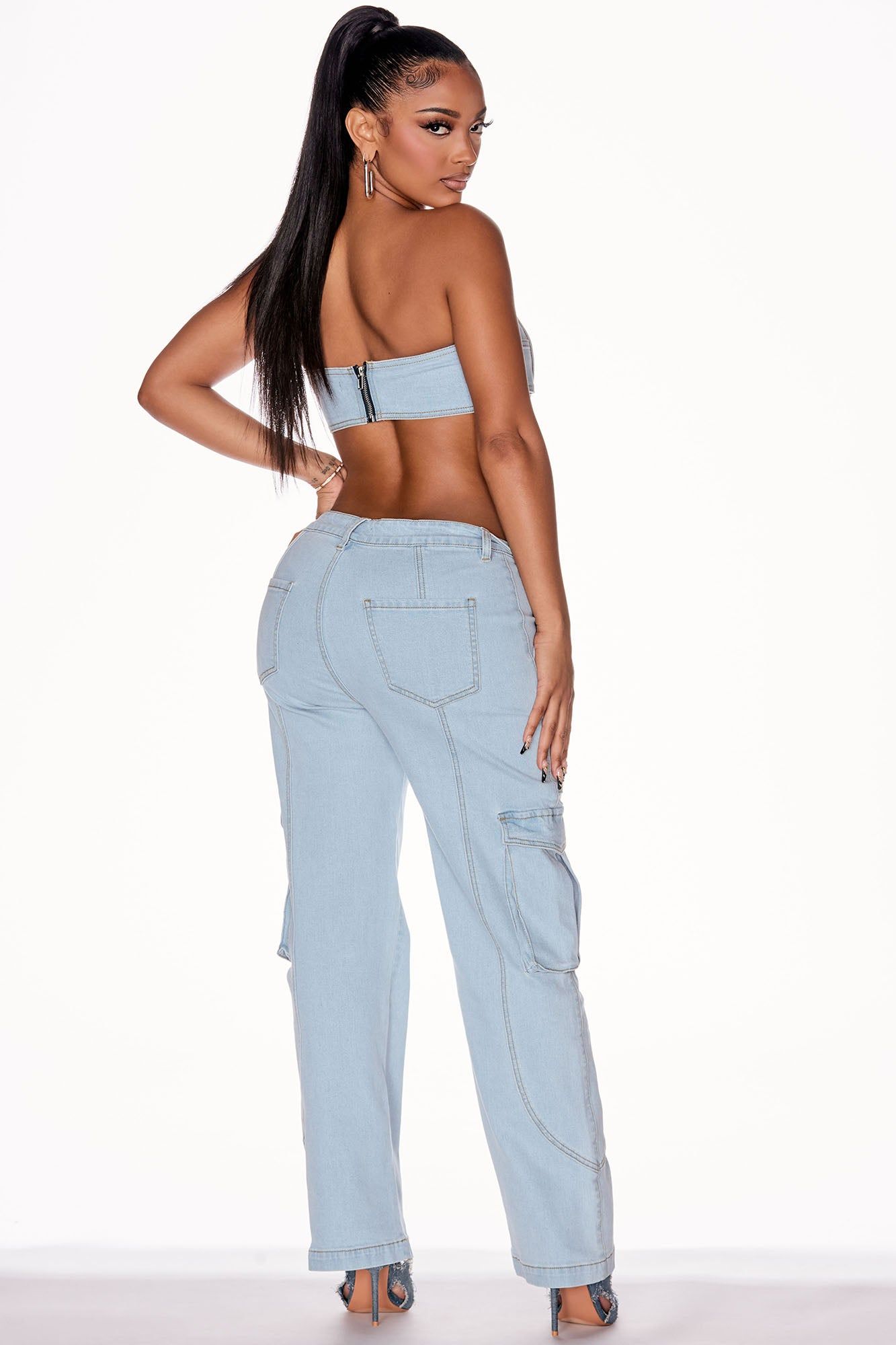 Go All Out Denim Pant Set - Light Wash sold by Fashion Nova product image thumbnail 3