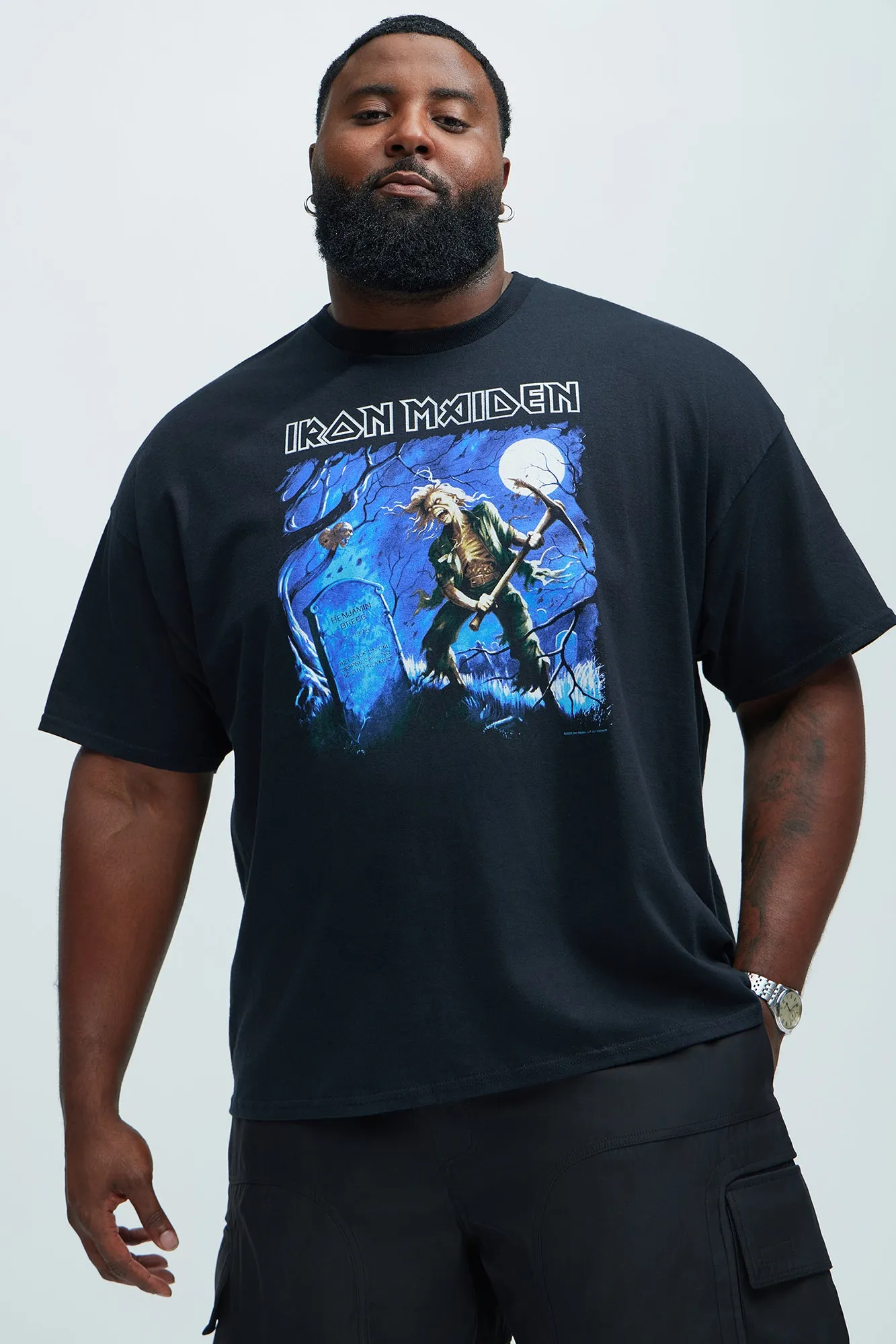 Iron Maiden Oversized Short Sleeve Tee - Black sold by Fashion Nova product image thumbnail 4