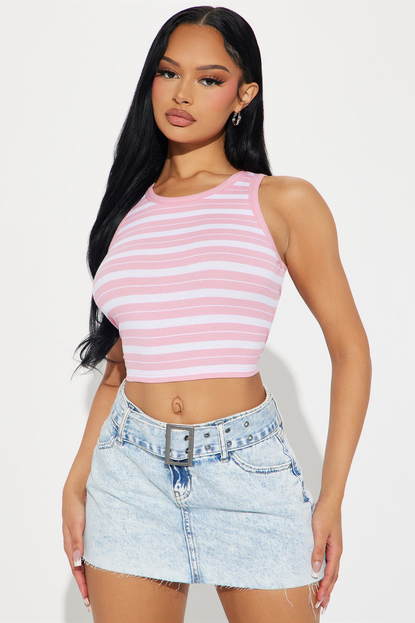 Everyday Vibe Striped Tank Top - Pink/combo sold by Fashion Nova