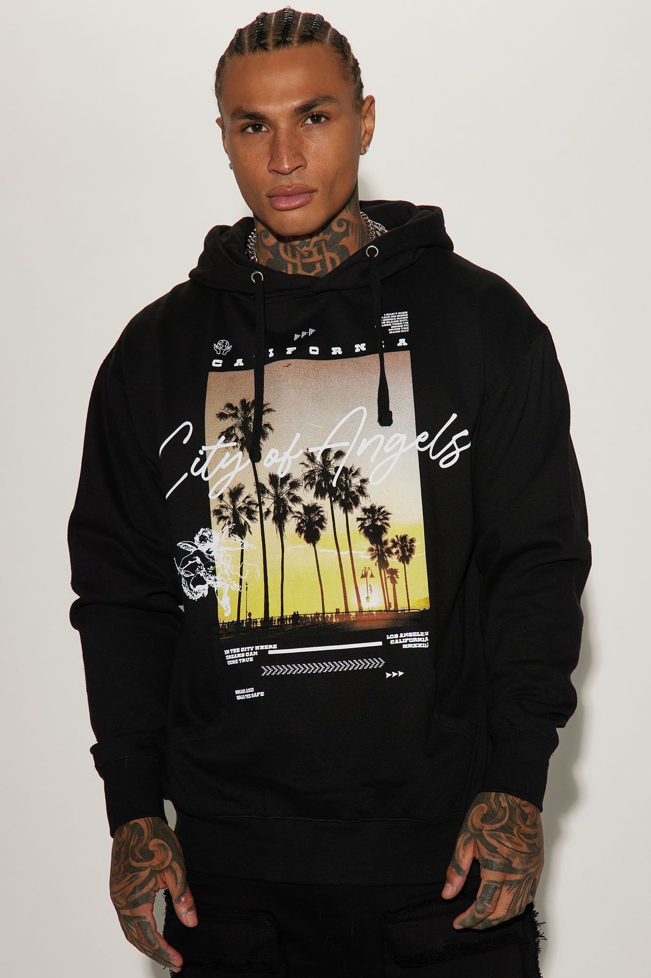 Angels All Around Hoodie - Black sold by Fashion Nova