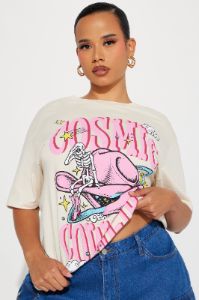 Cosmic Cowgirl Graphic Tee - Cream sold by Fashion Nova