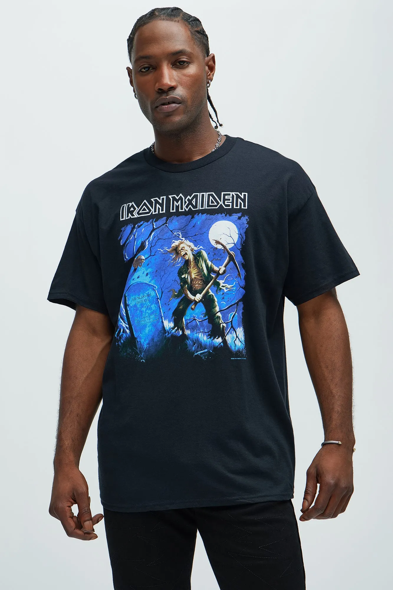 Iron Maiden Oversized Short Sleeve Tee - Black sold by Fashion Nova