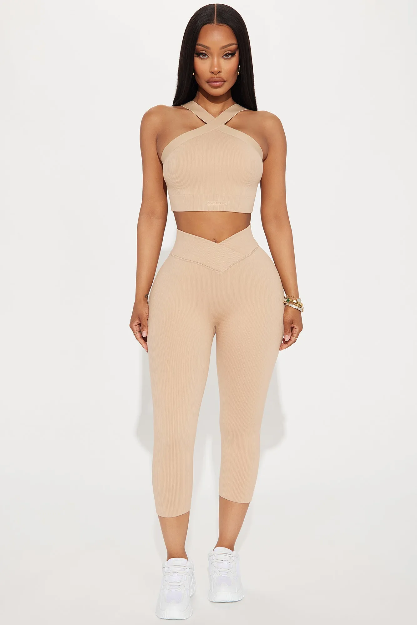 Double Cross Effortless Seamless Active Sports Bra - Tan sold by Fashion Nova product image thumbnail 2