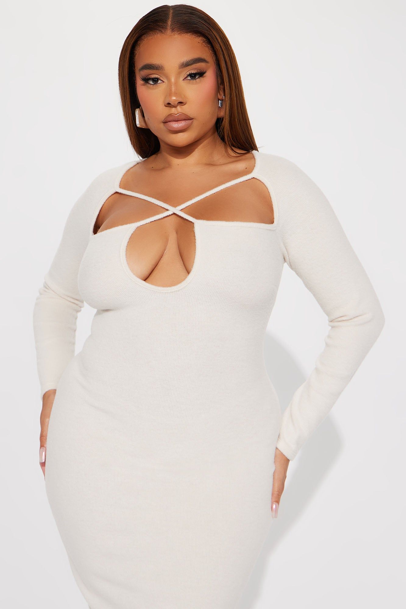 Monica Sweater Midi Dress - Cream sold by Fashion Nova product image thumbnail 5