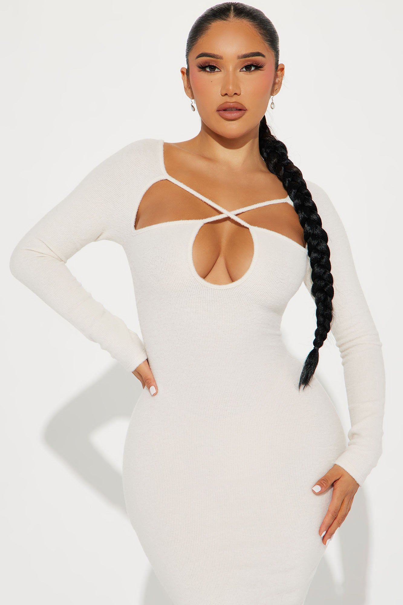 Monica Sweater Midi Dress - Cream sold by Fashion Nova product image thumbnail 2