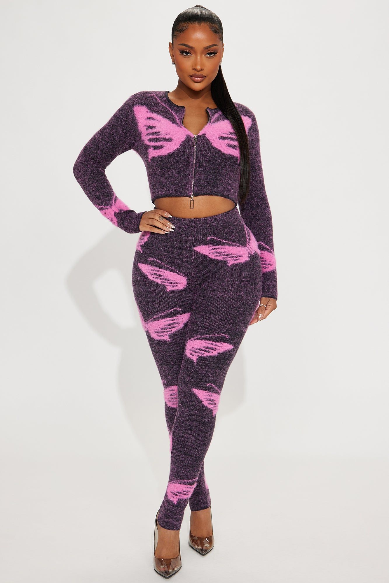 Butterfly Dreams Legging Set - Pink/combo sold by Fashion Nova