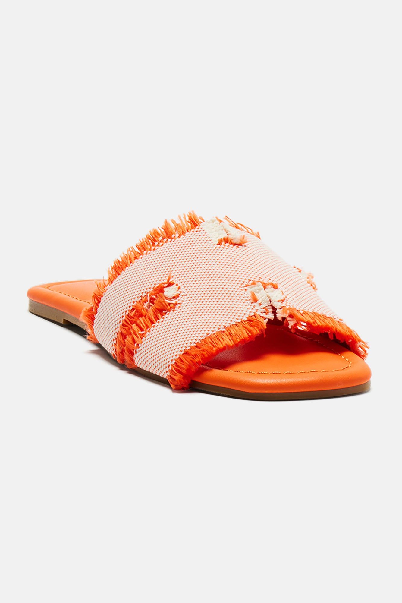 It's Always Casual Flat Sandals - Orange sold by Fashion Nova