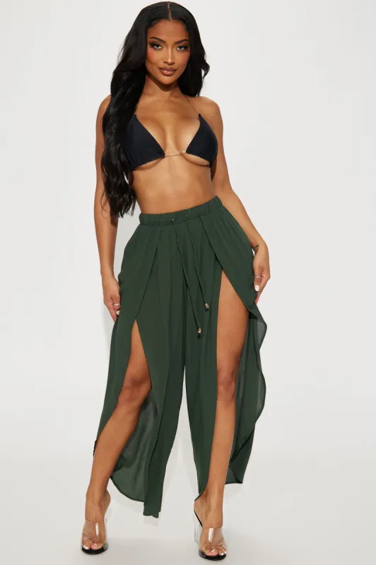 Dancing In The Sand Coverup Pants - Olive sold by Fashion Nova