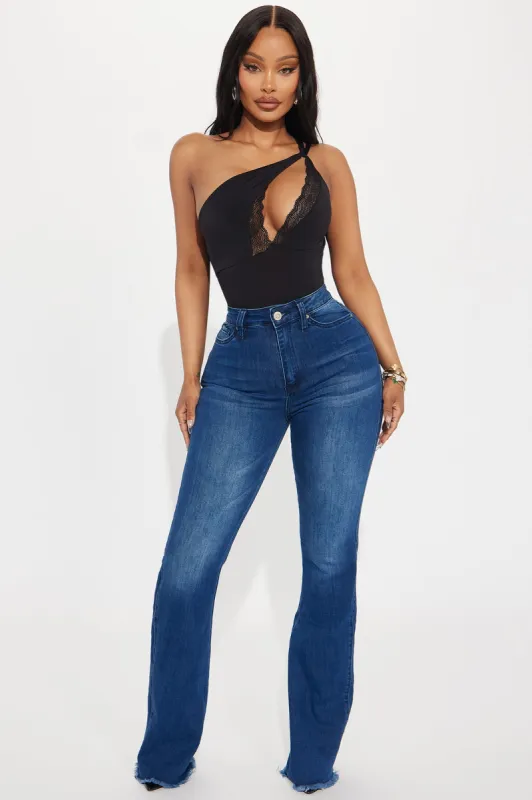 Making The Connection Stretch Flare Jeans - Medium Wash sold by Fashion Nova