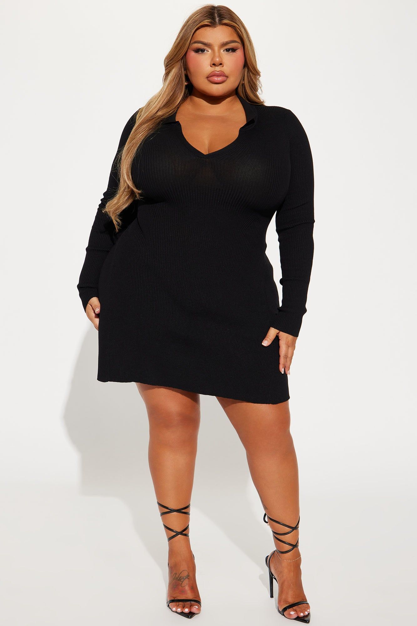 Sara A-Line Sweater Mini Dress - Black sold by Fashion Nova product image thumbnail 5