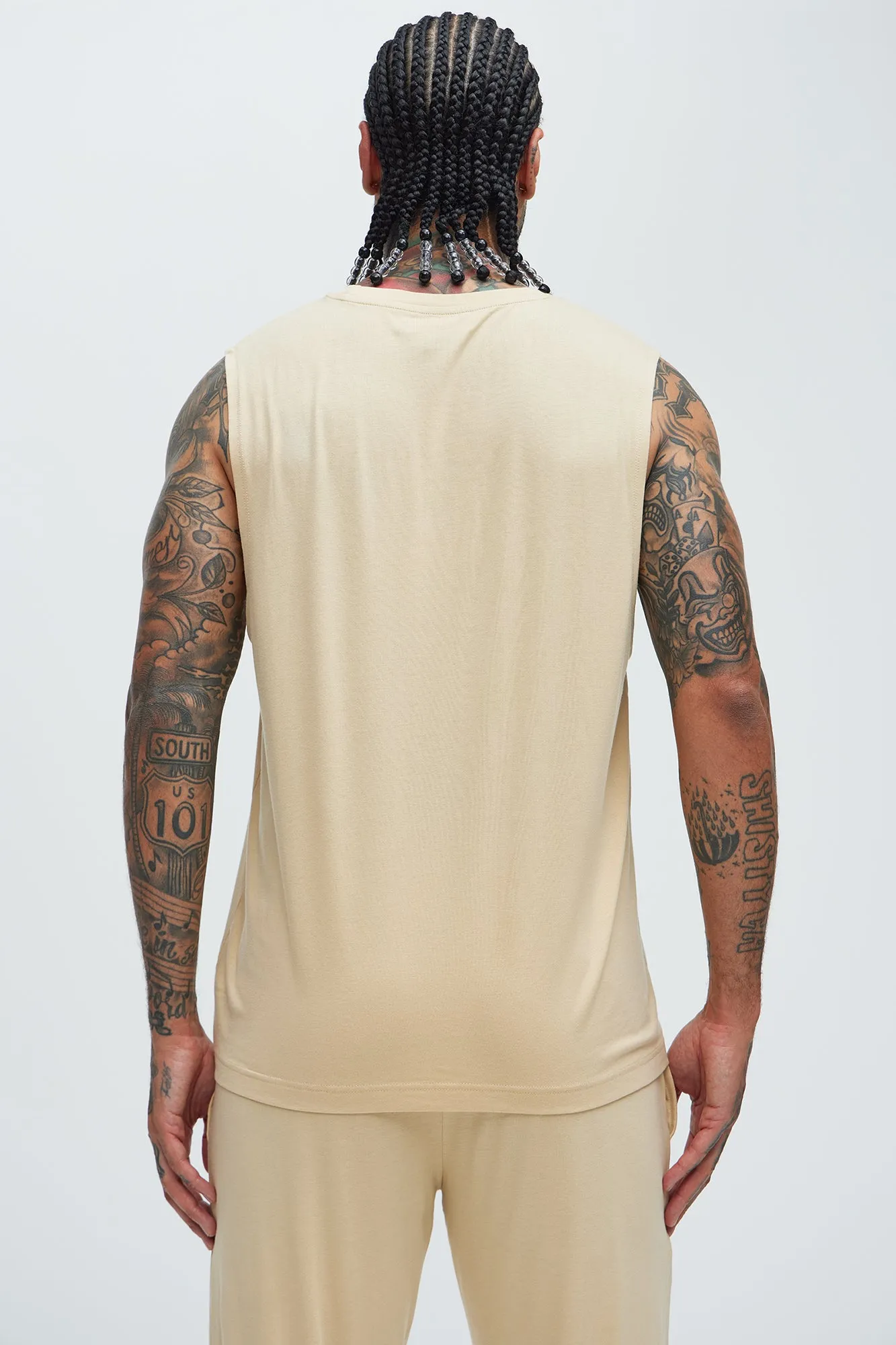 Essential Lounge Sleeveless Muscle Tee - Khaki sold by Fashion Nova product image thumbnail 3
