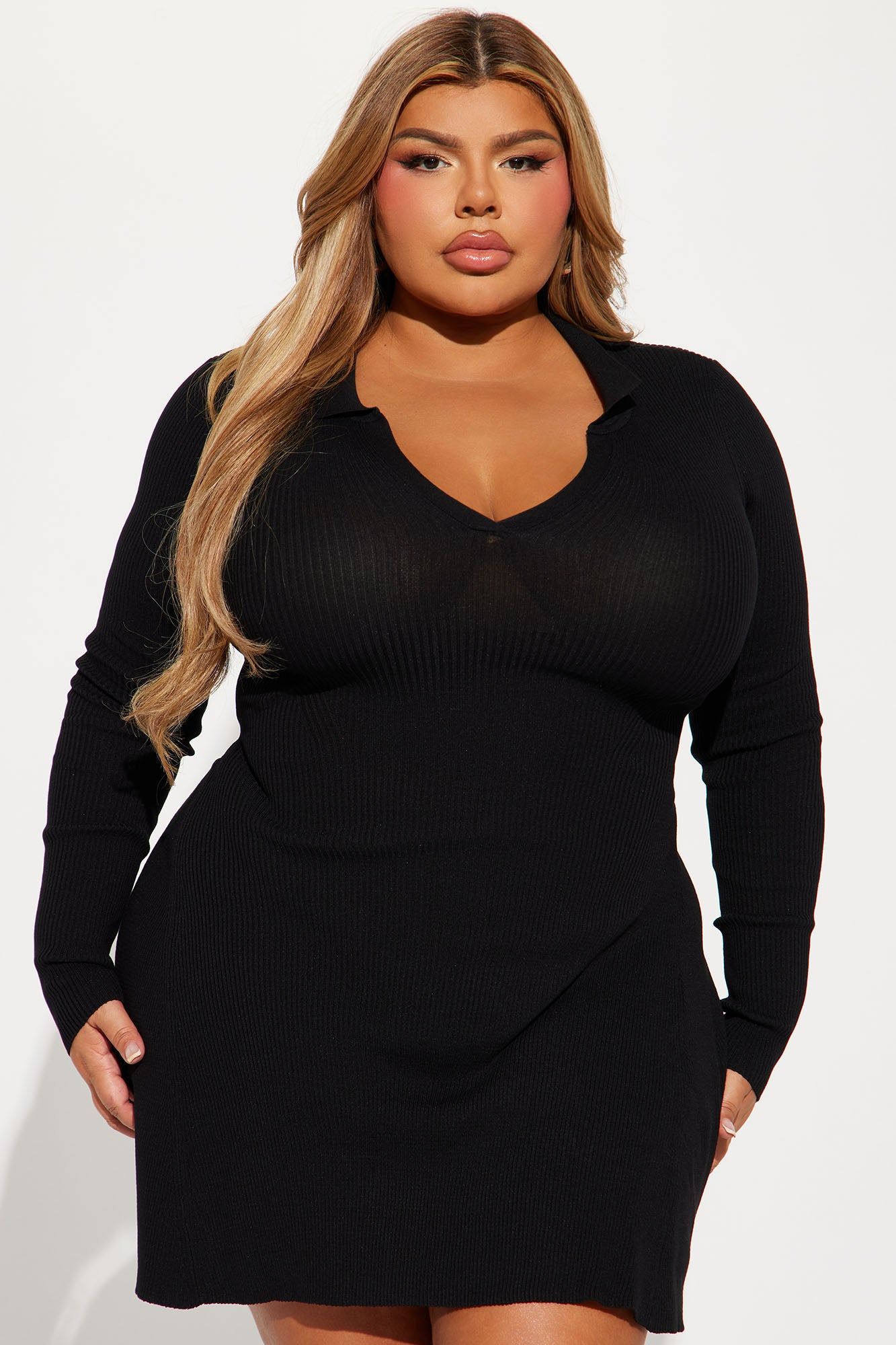 Sara A-Line Sweater Mini Dress - Black sold by Fashion Nova product image thumbnail 4