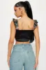 Fancy Feel Floral Jacquard Corset Top - Black/combo sold by Fashion Nova