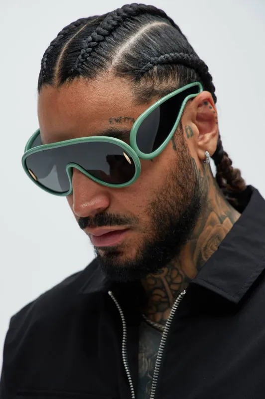 Frozen Presence Sunglasses - Green sold by Fashion Nova