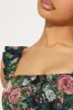 Fancy Feel Floral Jacquard Corset Top - Black/combo sold by Fashion Nova