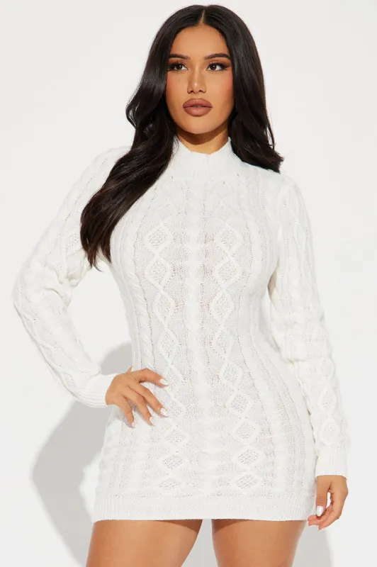 Siraya Sweater Mini Dress - Ivory sold by Fashion Nova