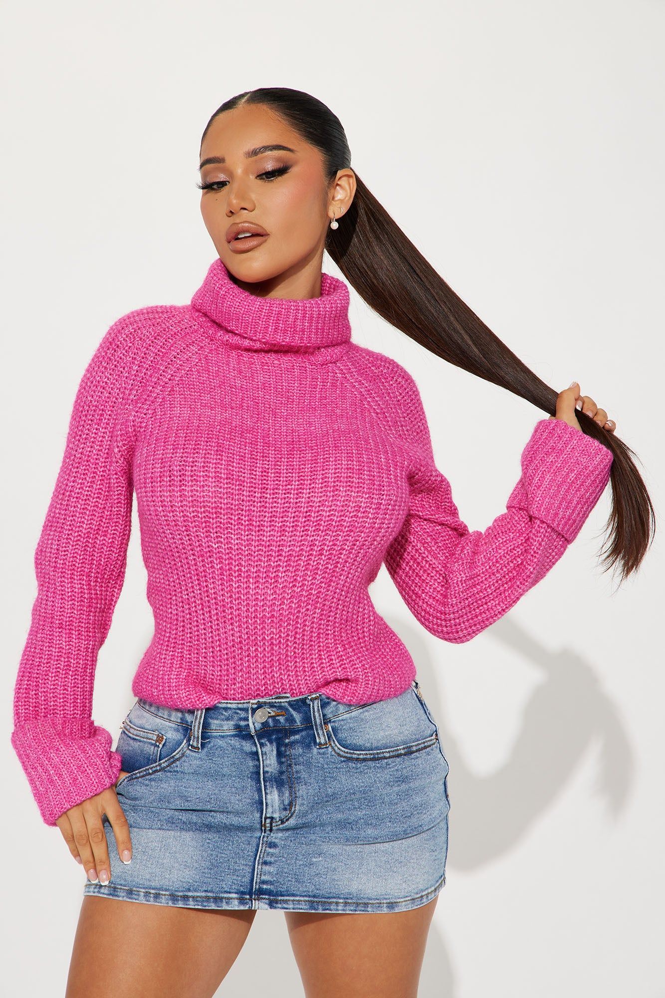 Shyann Turtleneck Sweater - Pink sold by Fashion Nova