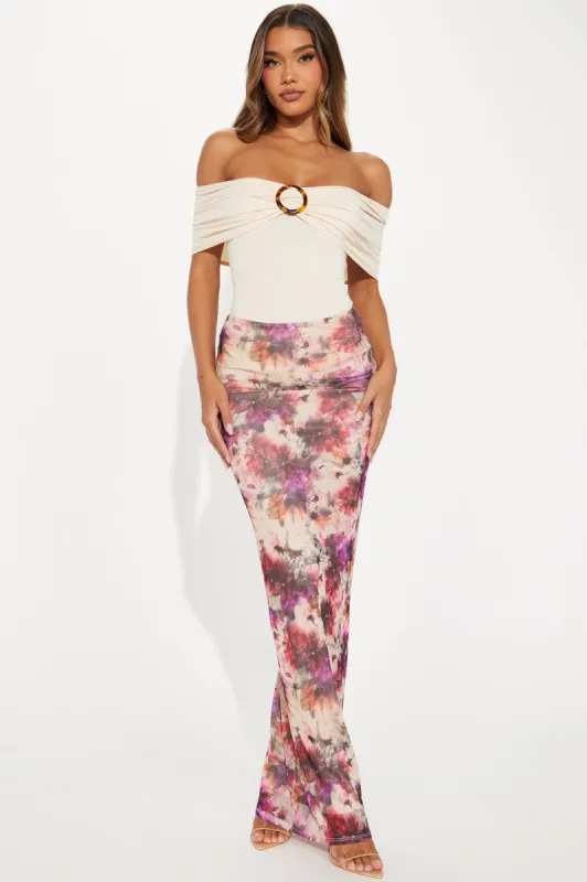 Just A Girl Mesh Maxi Skirt - Multi Color sold by Fashion Nova