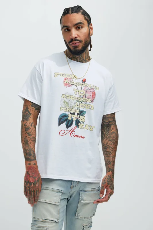 Love Finds A Way Short Sleeve Tee - White sold by Fashion Nova