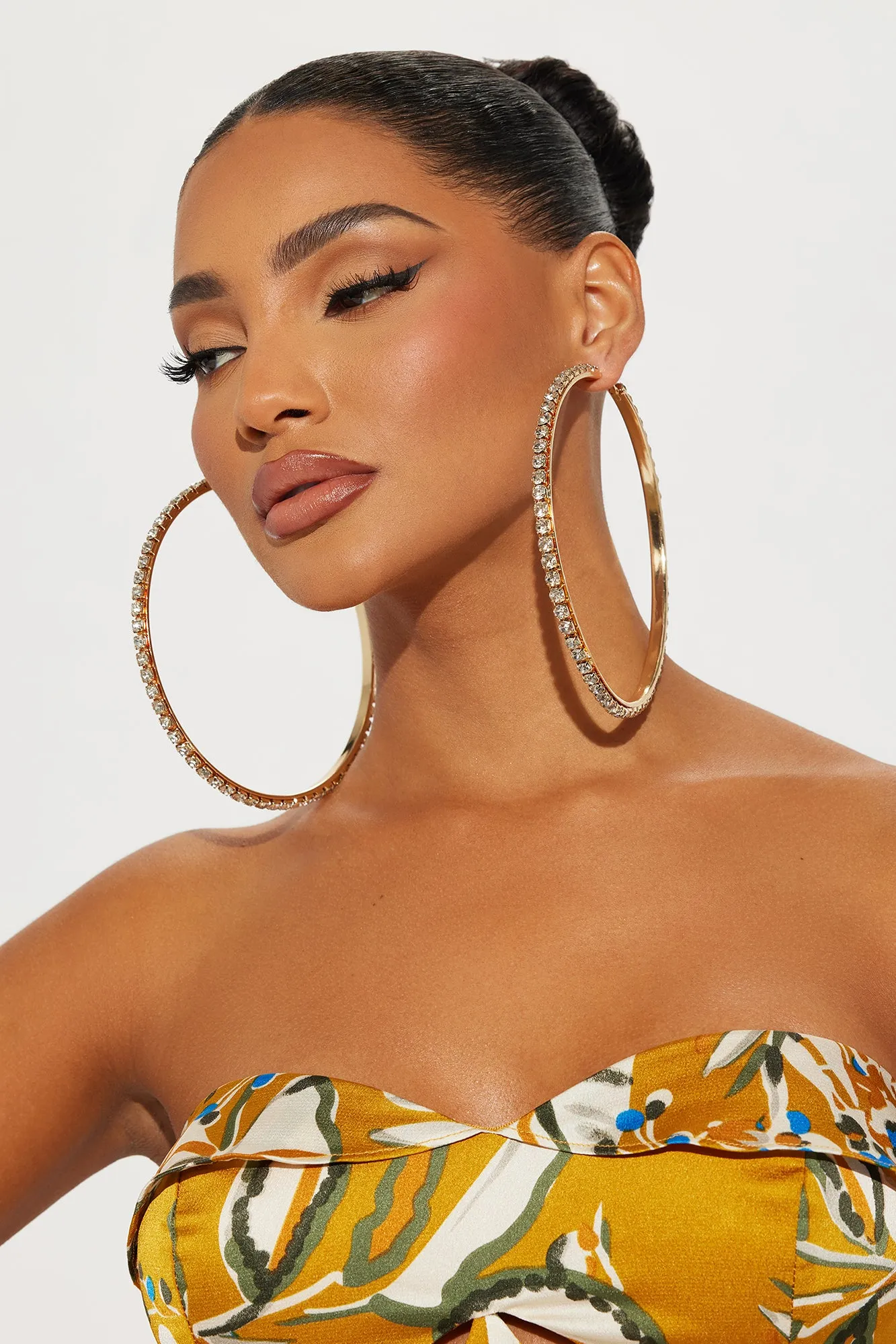 Downtown Club Hoop Earrings - Gold sold by Fashion Nova product image thumbnail 2