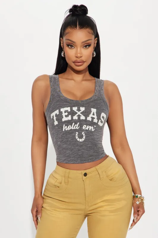 Texas Hold Em' Ribbed Top - Mocha/combo sold by Fashion Nova