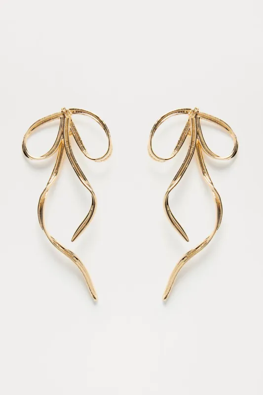 Life's Better With Bows Earrings - Gold sold by Fashion Nova