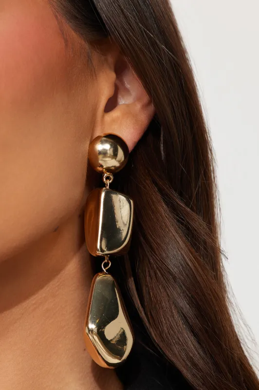 Three Shots Drop Earrings - Gold sold by Fashion Nova