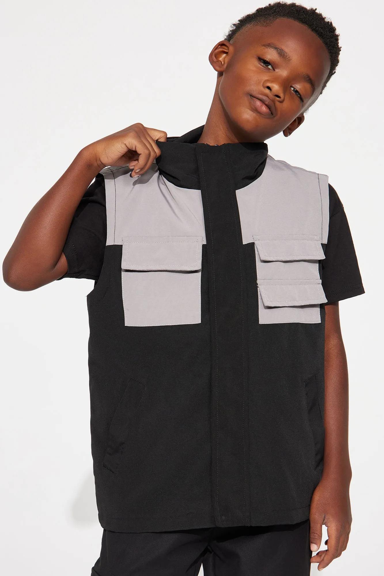 Mini Where I Belong Nylon Vest - Black/Grey sold by Fashion Nova product image thumbnail 4