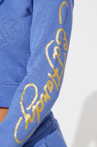 Ed Hardy Lotus Love Zip Front Hoodie - Blue sold by Fashion Nova