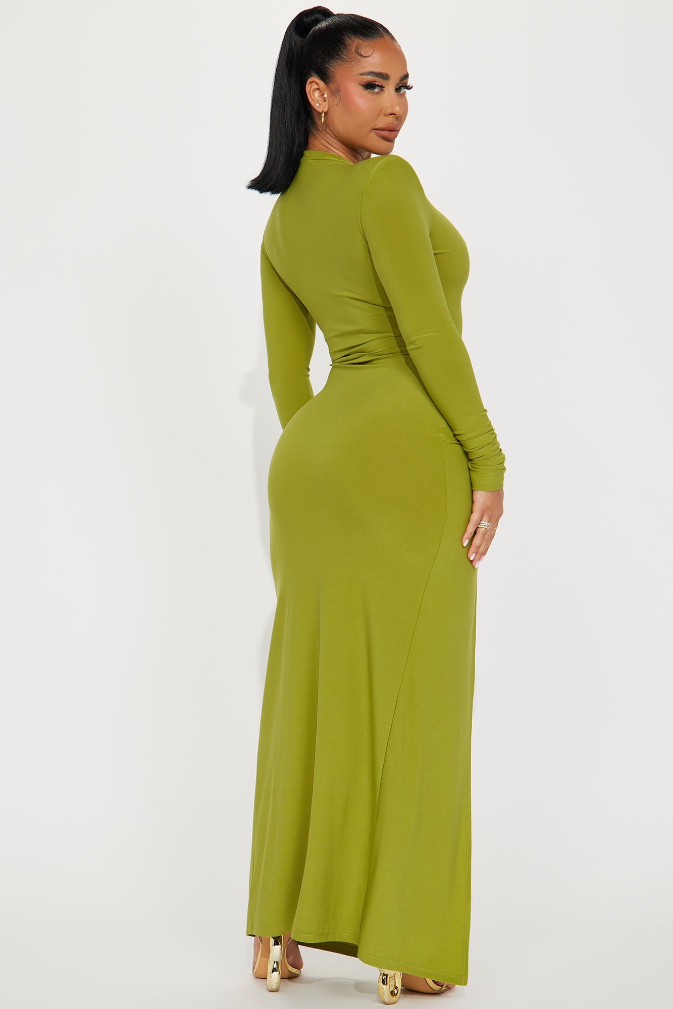 Ophelia Ruched Maxi Dress - Chartreuse sold by Fashion Nova product image thumbnail 3