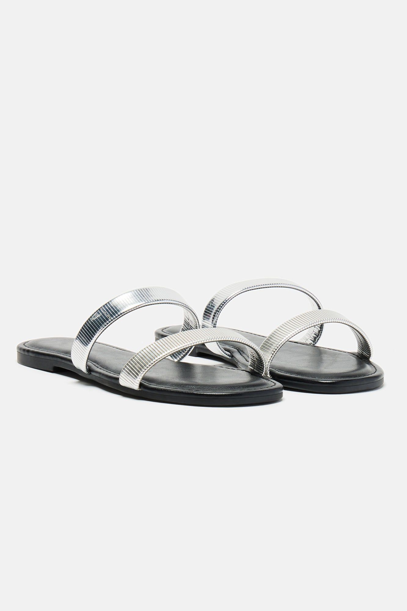 Straight Forward Flat Sandals - Silver sold by Fashion Nova product image thumbnail 4