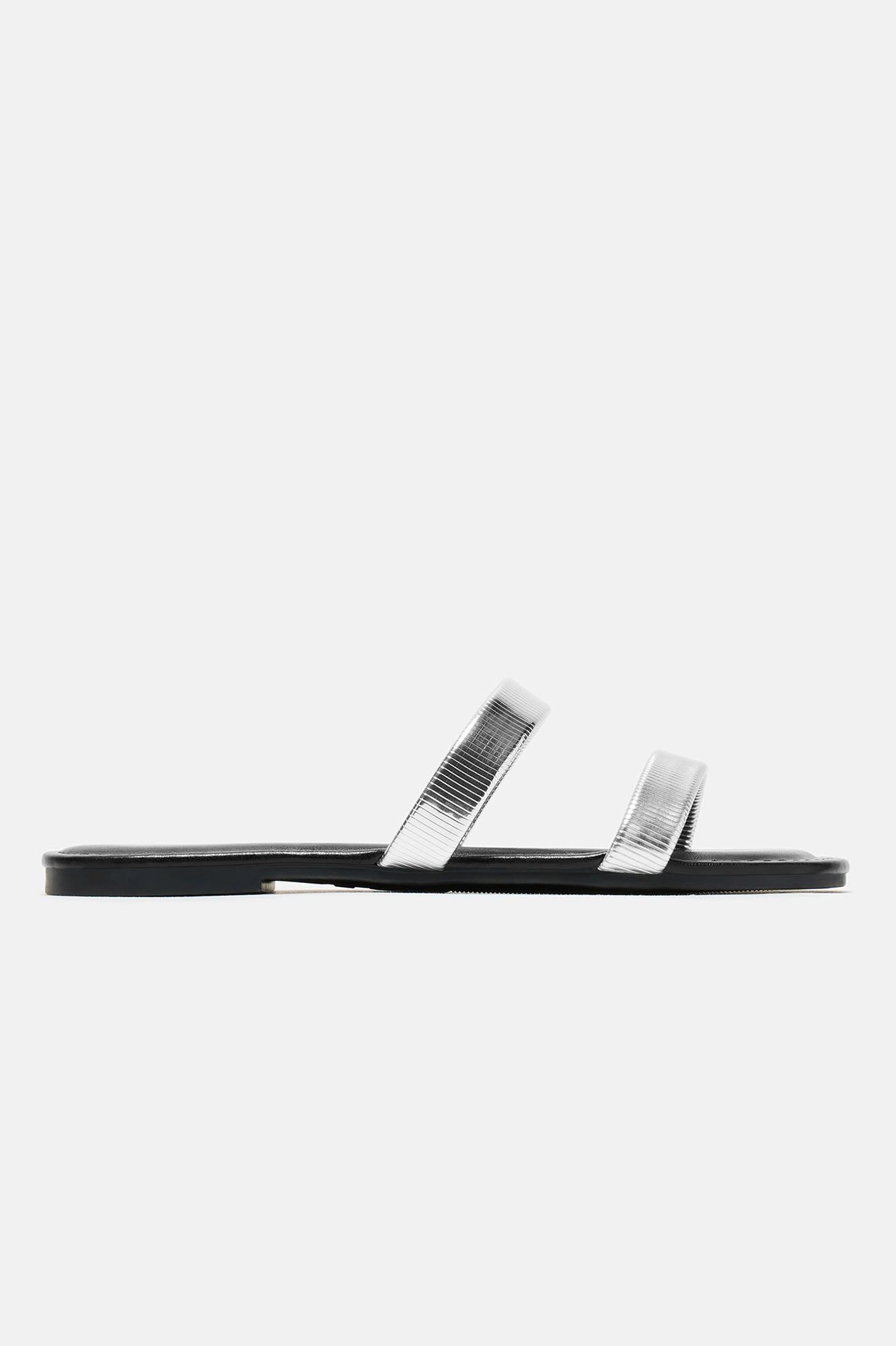 Straight Forward Flat Sandals - Silver sold by Fashion Nova product image thumbnail 2