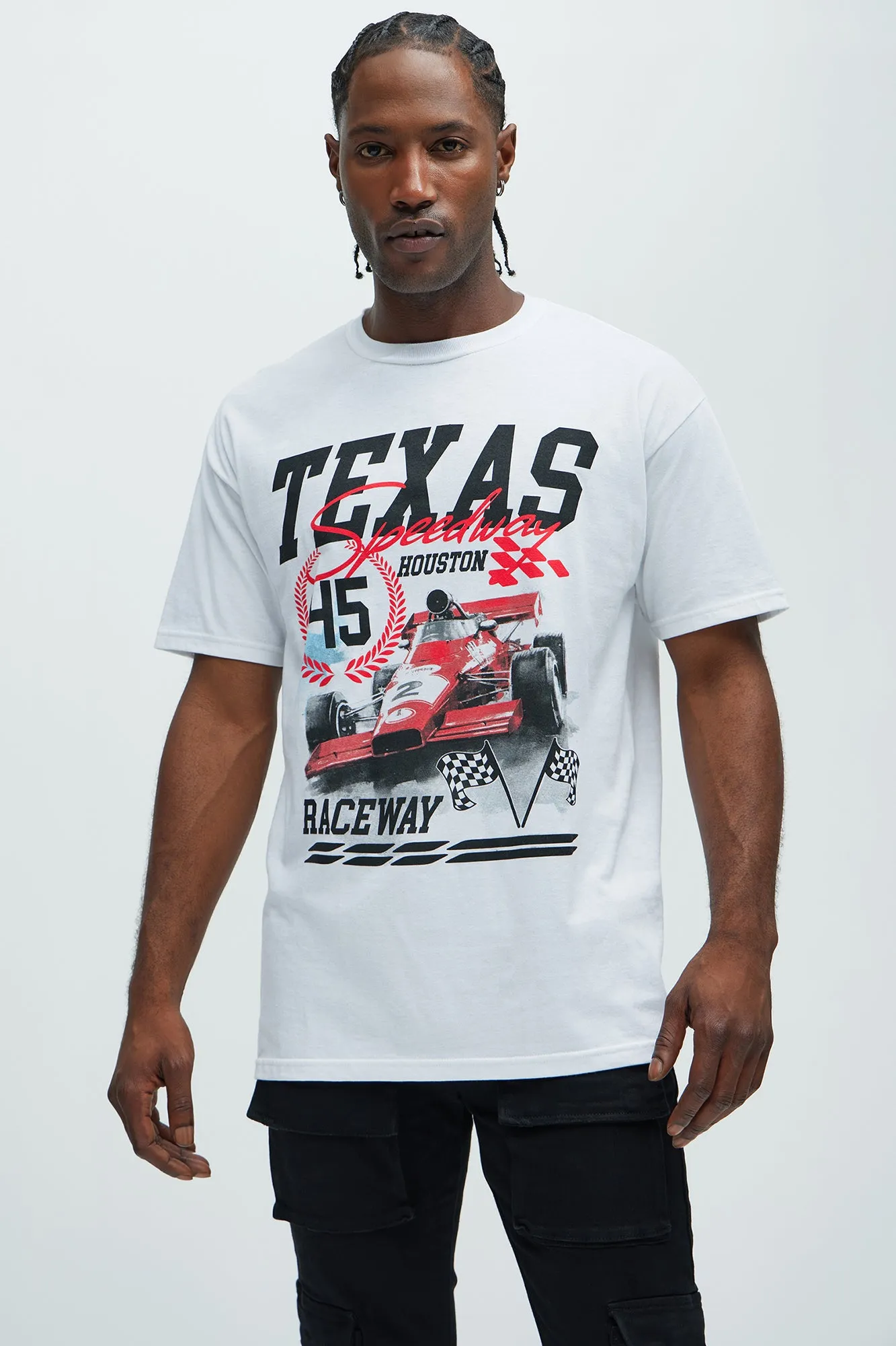 Texas Speedway Short Sleeve Tee - White sold by Fashion Nova