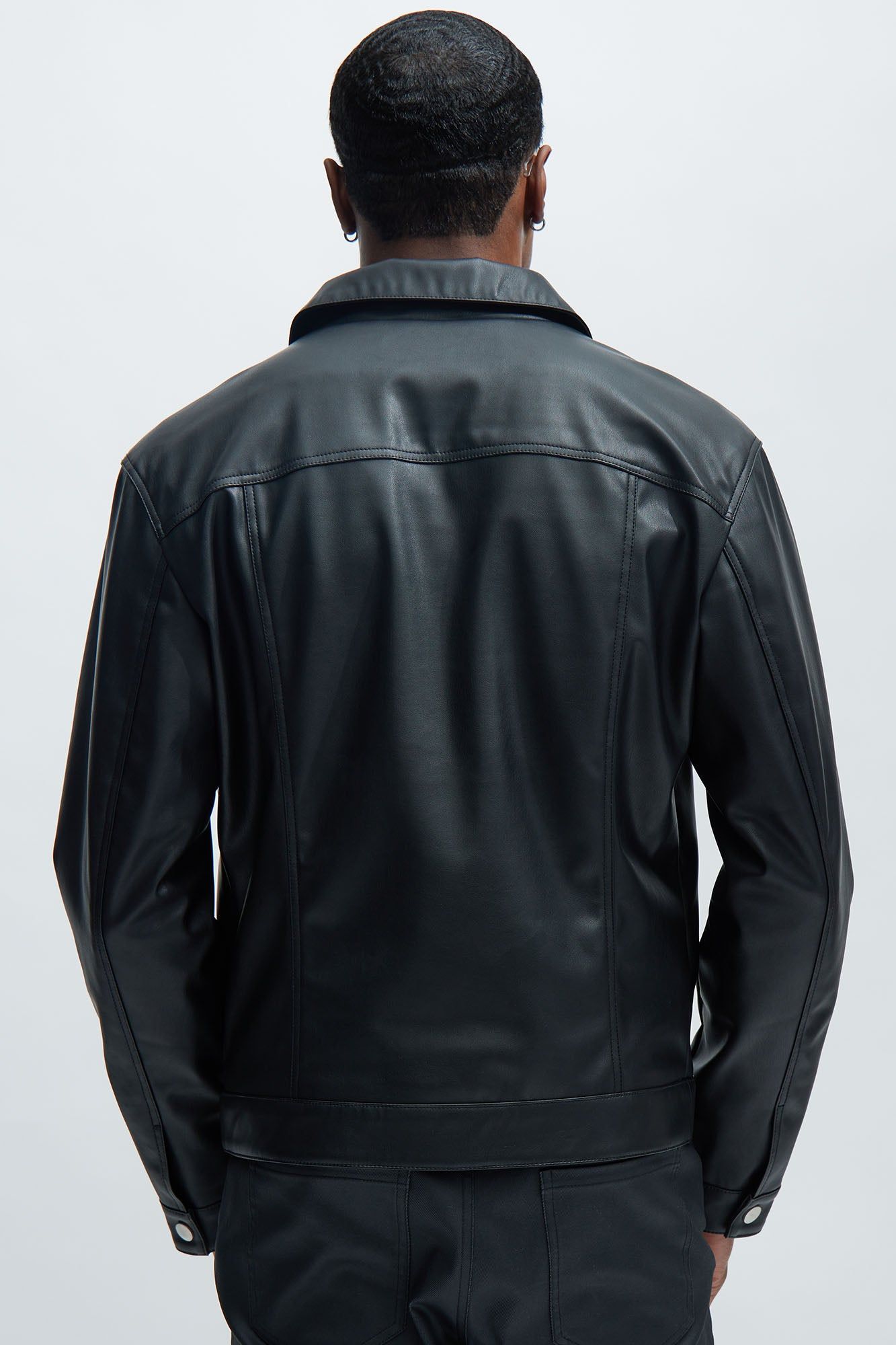 Logical Faux Leather Trucker Jacket - Black sold by Fashion Nova product image thumbnail 4