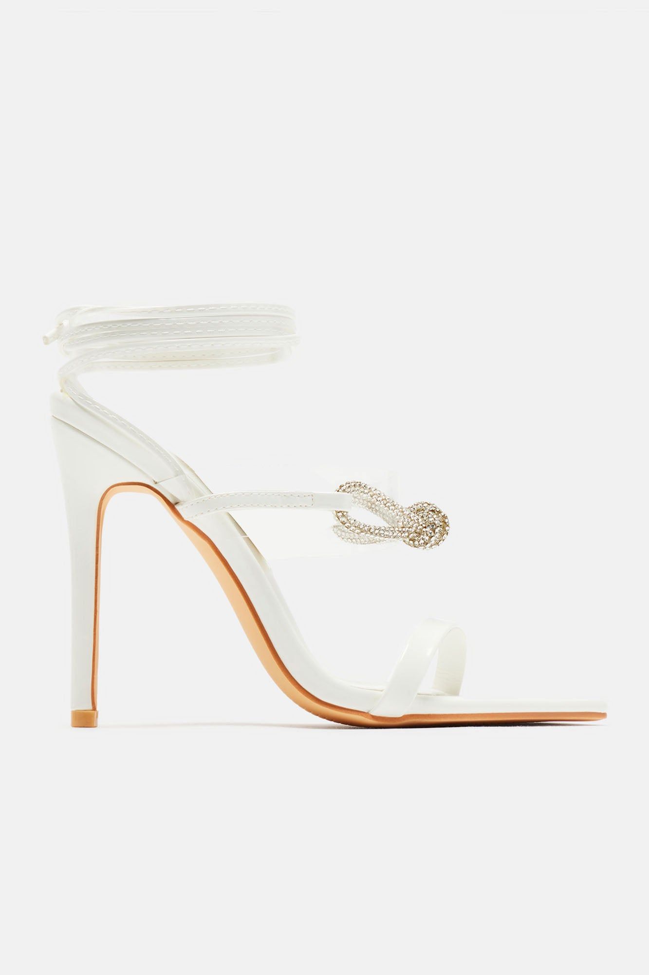 Show Me The Truth Wrap Up Heels - White sold by Fashion Nova product image thumbnail 4