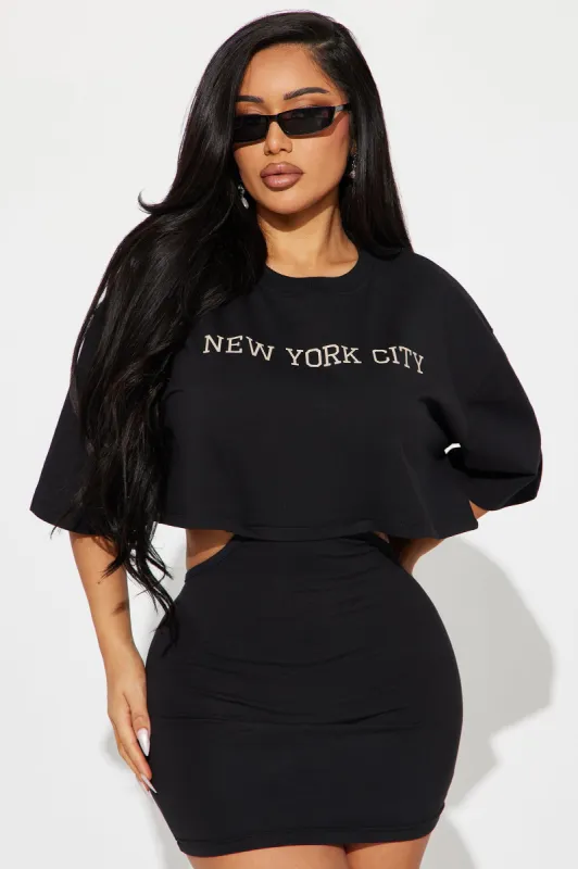 Uptown Girl Micro Mini Dress - Black sold by Fashion Nova