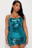 Bow Affair Micro Mini Dress - Teal sold by Fashion Nova