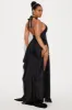 Living Lux Satin Maxi Dress - Black sold by Fashion Nova