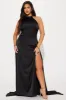 Living Lux Satin Maxi Dress - Black sold by Fashion Nova