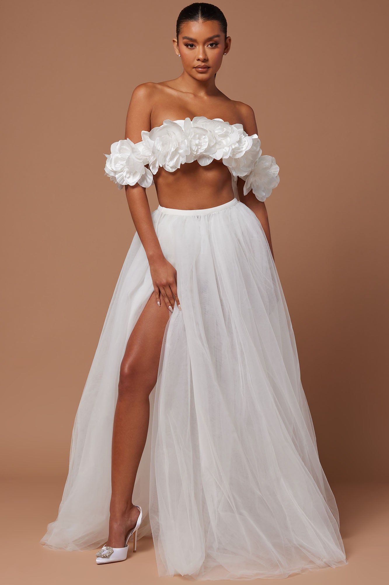 Farah Flower Cropped Top - White sold by Fashion Nova product image thumbnail 2