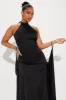 Living Lux Satin Maxi Dress - Black sold by Fashion Nova