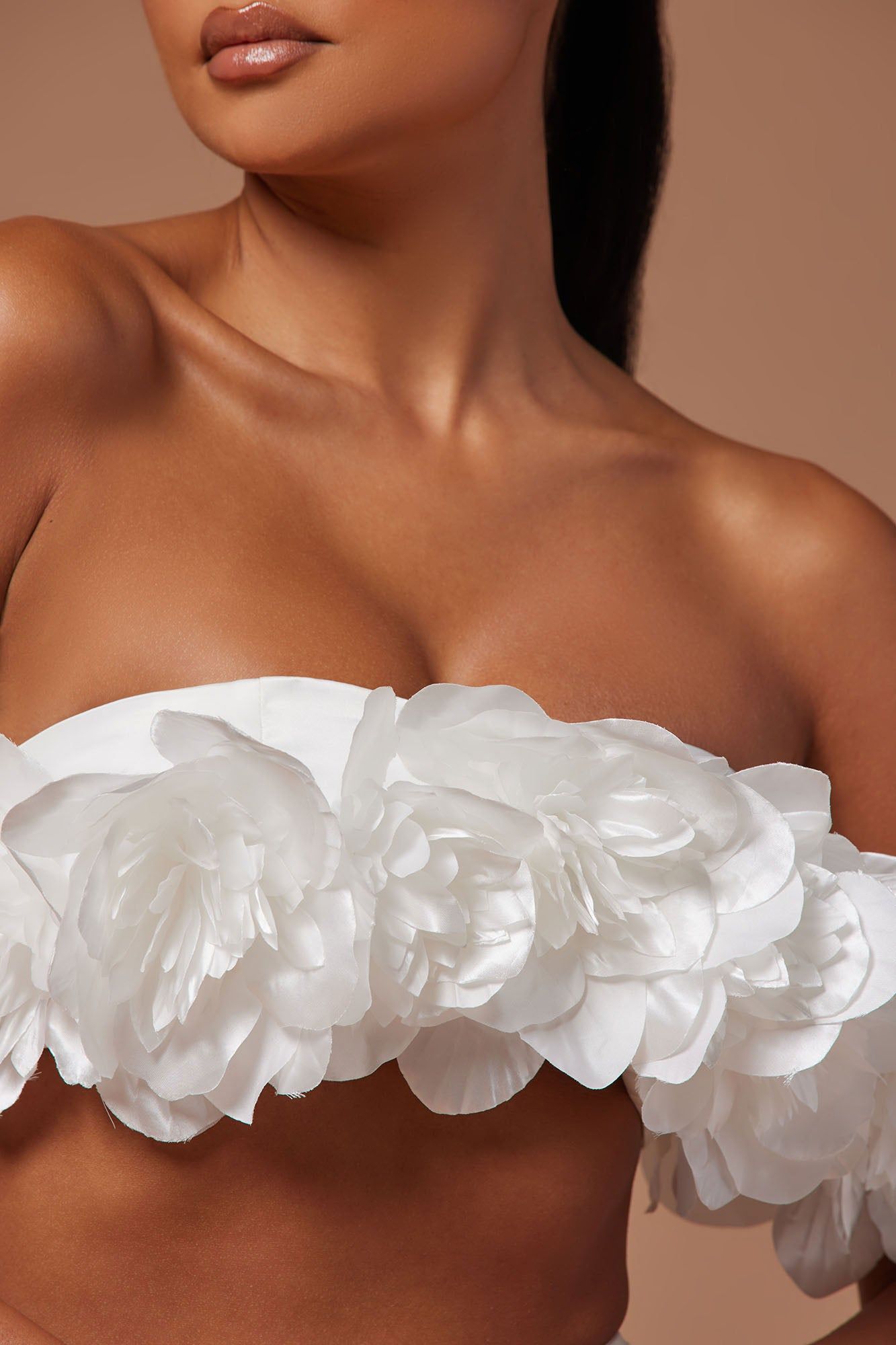 Farah Flower Cropped Top - White sold by Fashion Nova product image thumbnail 3
